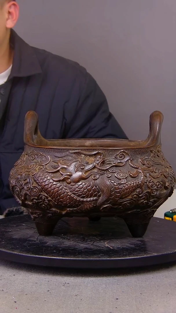 雨**虹山水铜缘紫铜香炉结缘1111