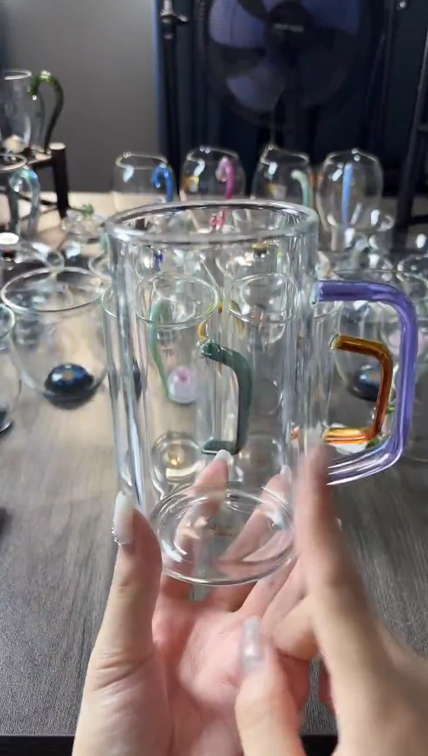 手工艺品玻璃风谜绿茶杯紫色