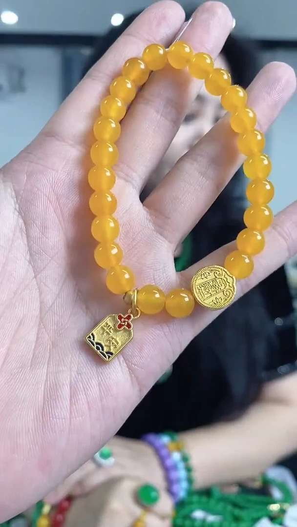未镶嵌手串玛瑙/玉髓多样性发其一颜色微差