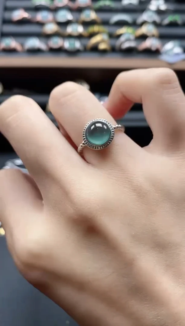 【闪购商品】翡翠戒指银S925镶嵌51151