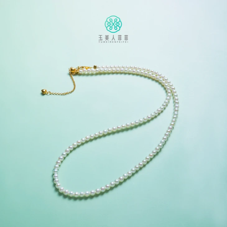 石惑珠宝%珍珠小米项链约3mm