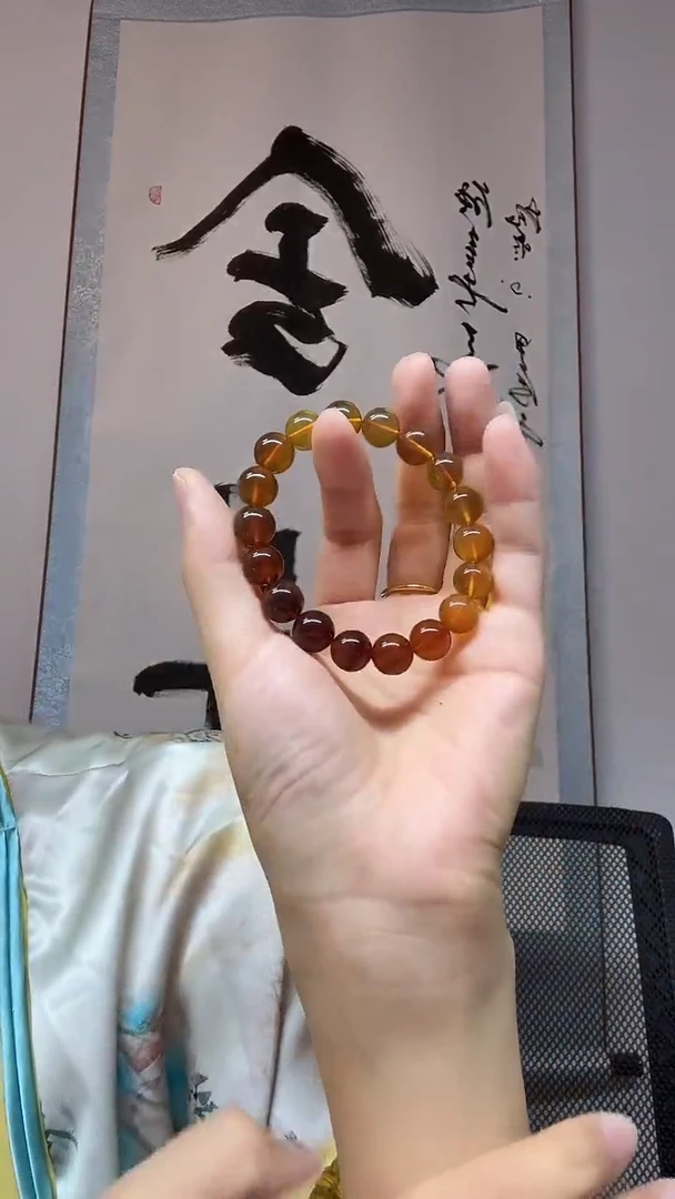 手串琥珀未镶嵌渐变色卡10