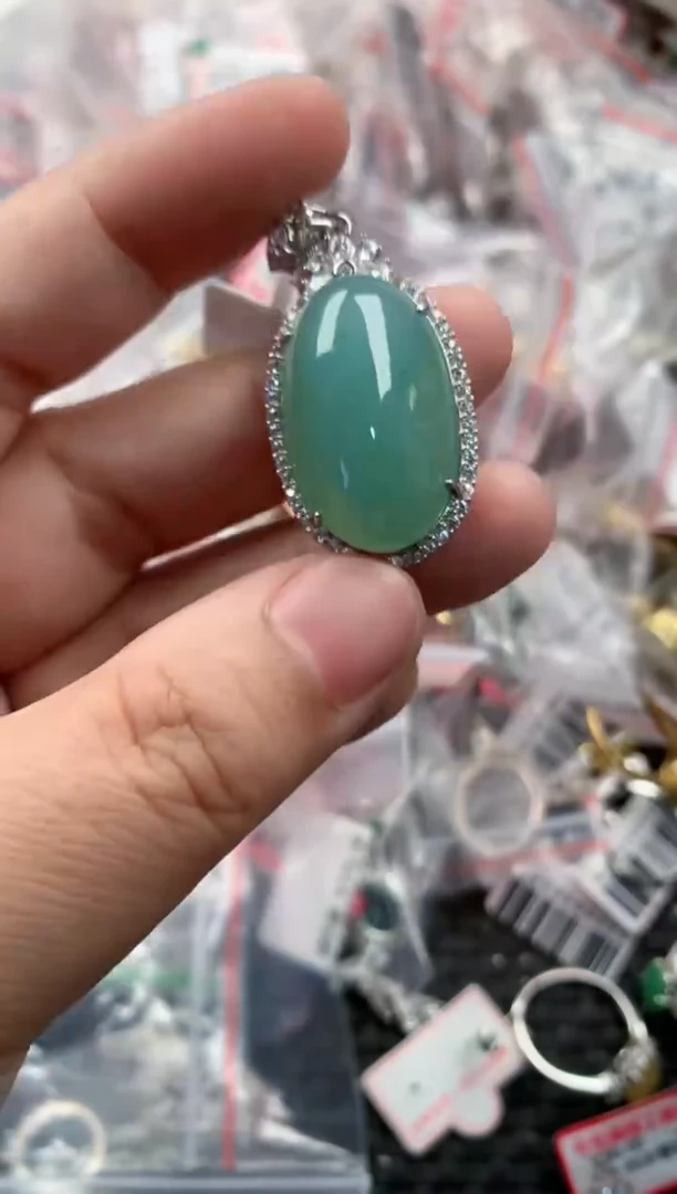 银S925镶嵌戒指翡翠1010   9