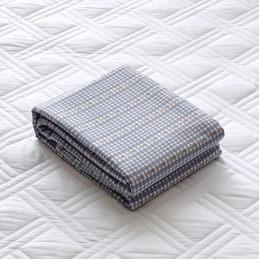 【京かわ会社】纯棉 加厚细纱粗布 双人床单 220*240cm  蓝色蝴蝶结