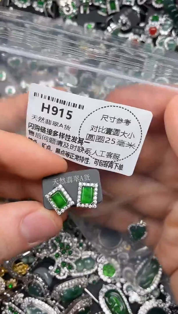 颈饰未镶嵌翡翠H915耳钉