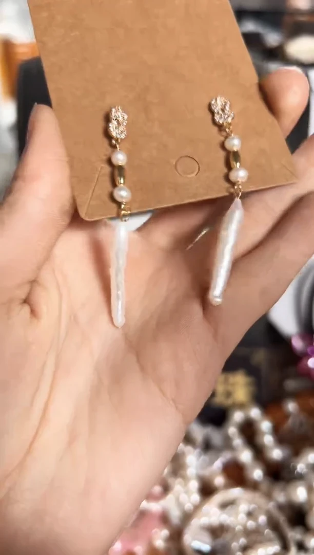 【闪购商品】淡水珍珠珠宝奇石未镶嵌RO耳饰一副