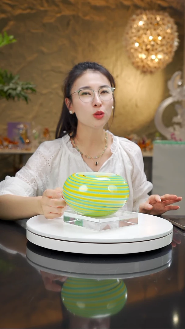 琉璃手工艺品图*福利彩色果碗摆件