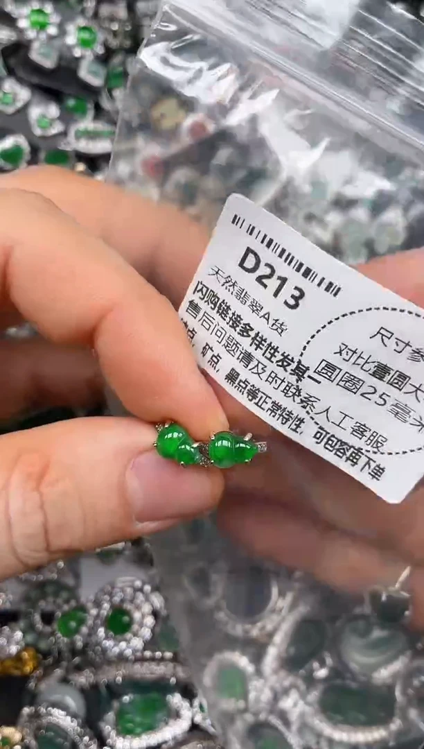 颈饰未镶嵌翡翠D213耳扣