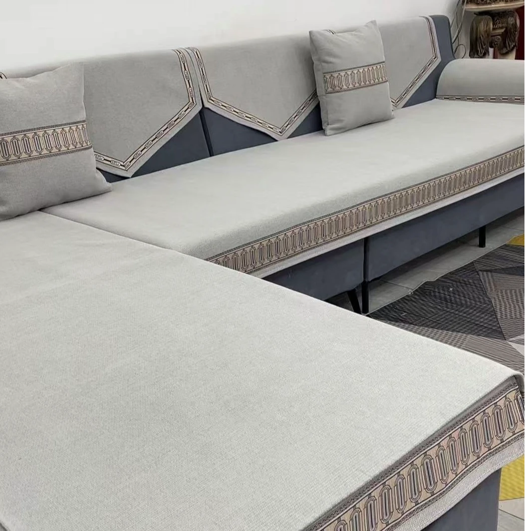 亚麻四季款防滑沙发垫