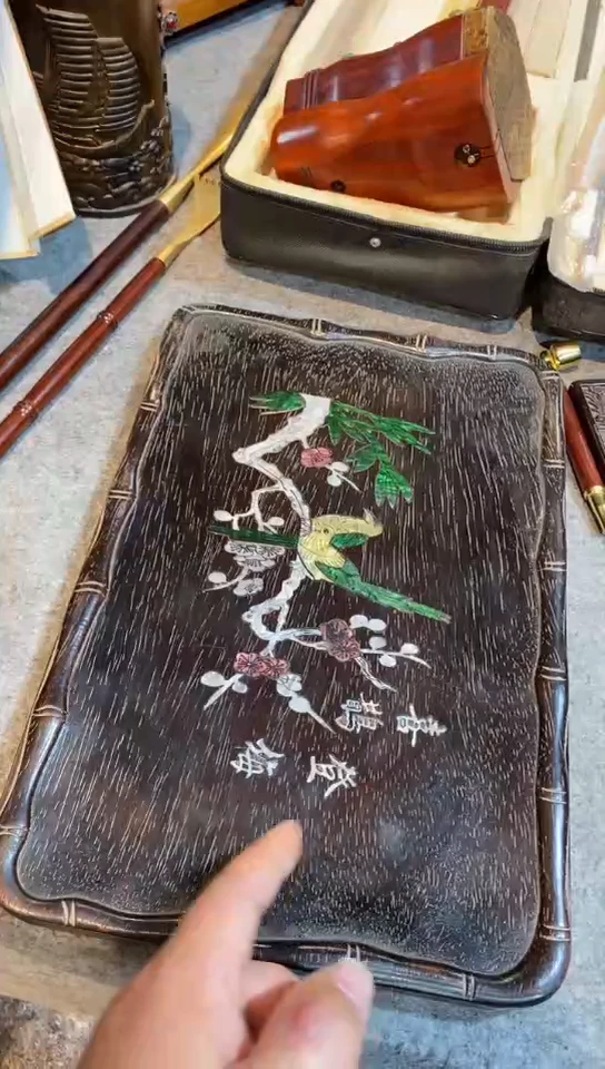 木紫檀..老货...镶嵌..茶盘