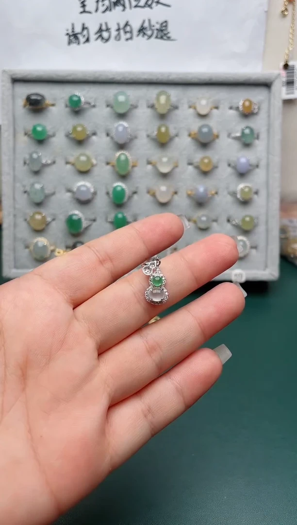 翡翠戒指银S925镶嵌.