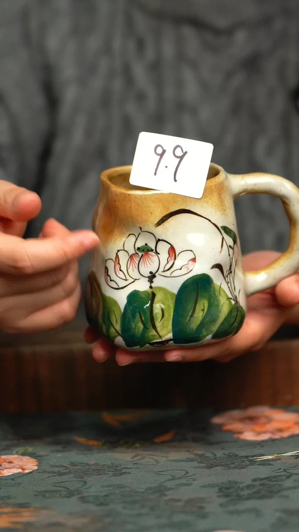 杯釉下彩手工手绘同款陶器