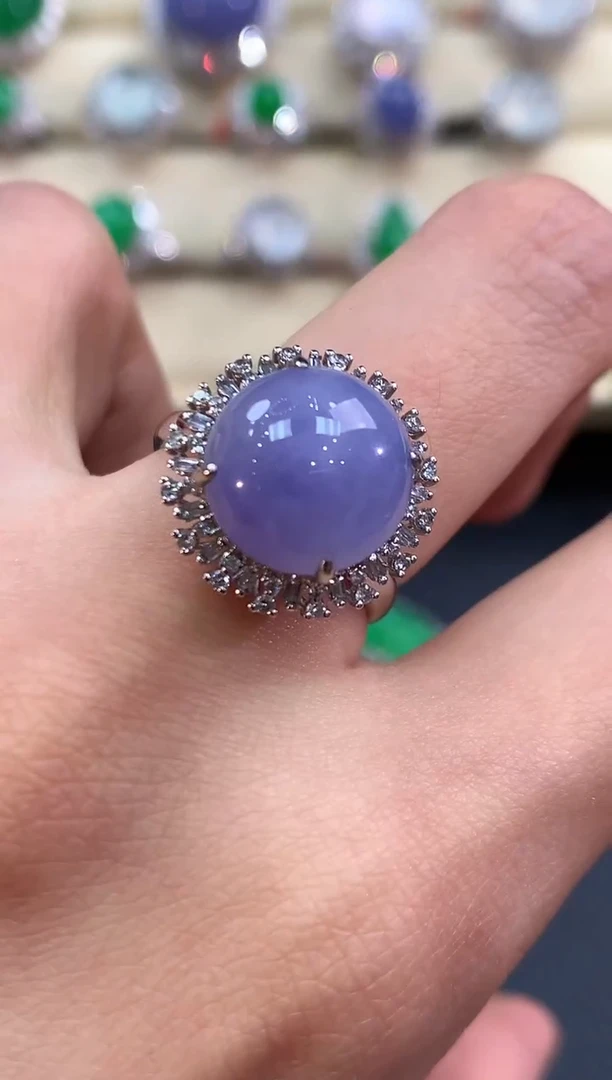 【闪购商品】翡翠戒指18K金镶嵌B173有色差