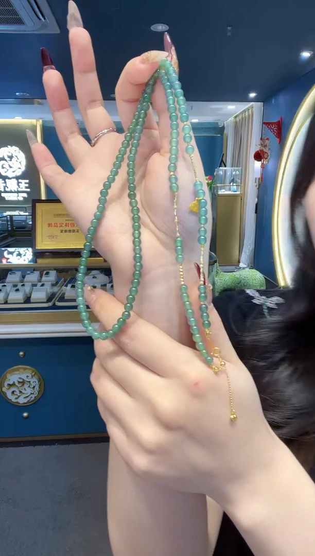 【闪购商品】翡翠颈饰18K金镶嵌项链