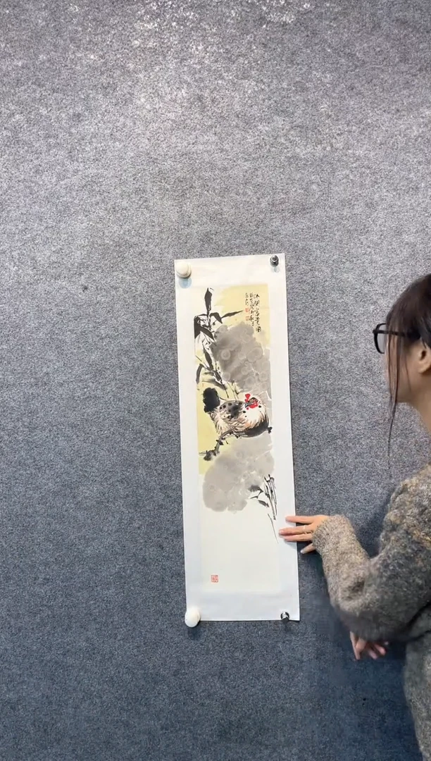 【闪购商品】国画刘东朝1平尺花鸟鸡托片