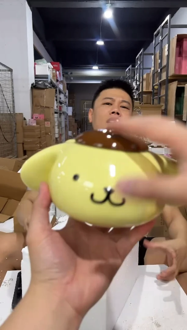 瓷片大号布丁狗带盖杯