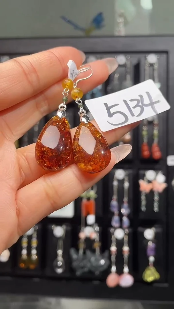 紫晶耳饰银S925镶嵌喜欢拍