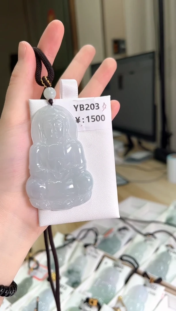 翡翠未镶嵌颈饰YB203冰超大观音