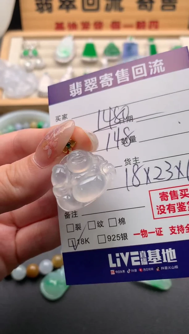 翡翠18K金镶嵌颈饰10134801