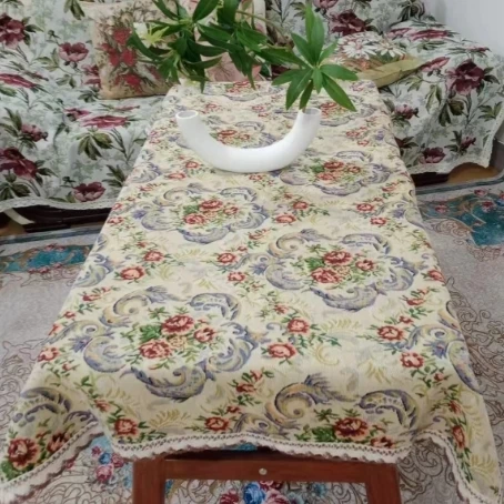 ZN083-7棉麻【95*145】欧式花布麻交织桌布茶几布莫奈油画