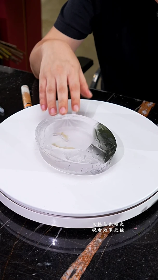 琉璃摆件0701117-2净料双鱼锦鲤雪茄缸烟灰缸