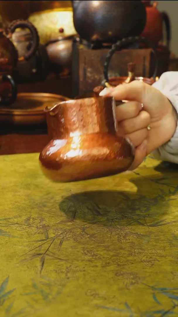 纯紫铜新款烤色公道杯