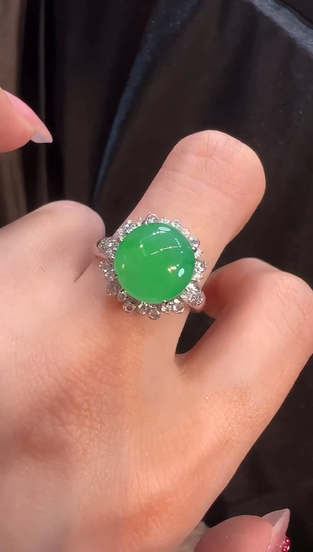 【闪购商品】翡翠戒指18K金镶嵌戒指