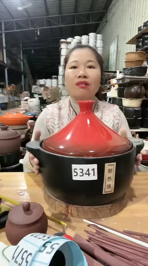 陶5341瑕疵黑锅带盖