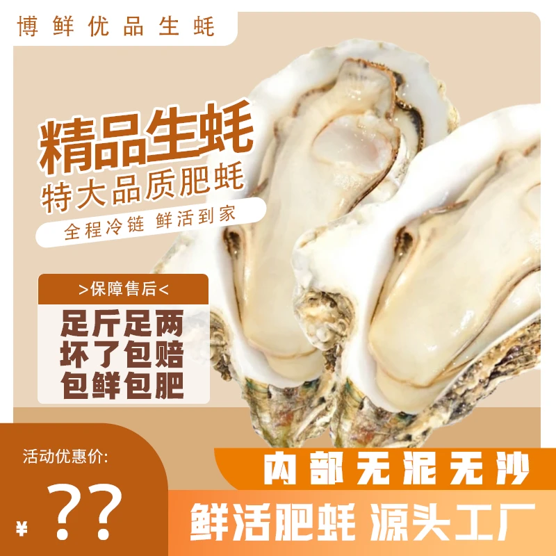 【5斤精品装】生蚝鲜活海蛎子肥蚝超大特大蚝肉包邮到家家庭首选