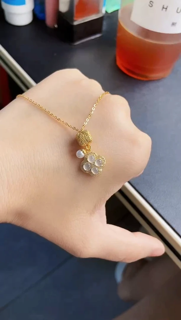 翡翠银S925镶嵌颈饰12