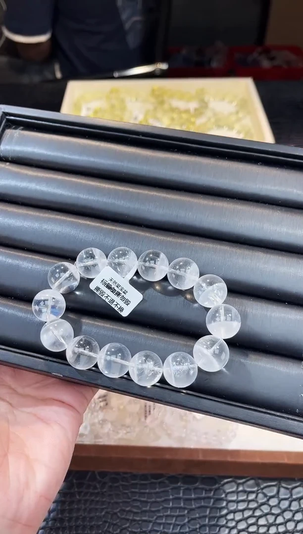 水晶手串未镶嵌聚宝盆白幽灵16mm-多样性发一