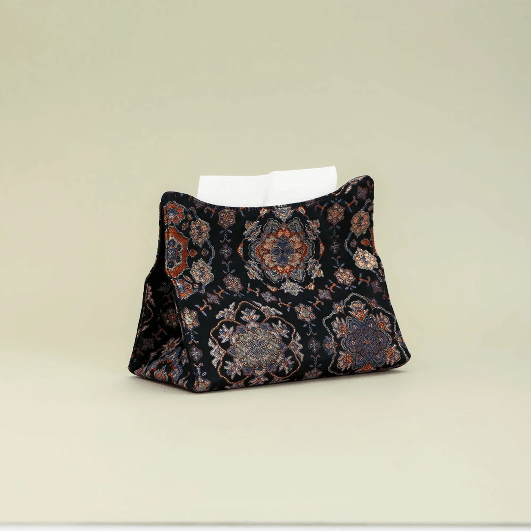 茶小洋-织锦宝相花纸巾收纳包