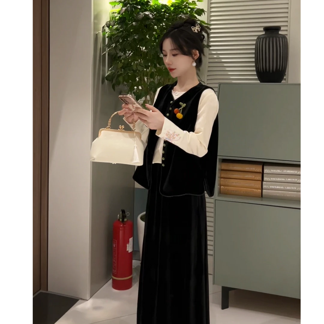 高品质早秋新款丝绒无袖马甲女2025新款时尚百搭洋气坎肩上衣