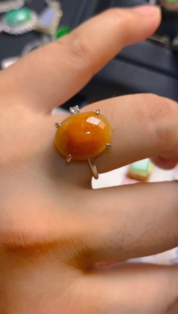 翡翠银S925镶嵌耳饰天然