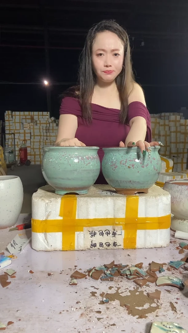 宜兴紫砂粗陶花盆20/16