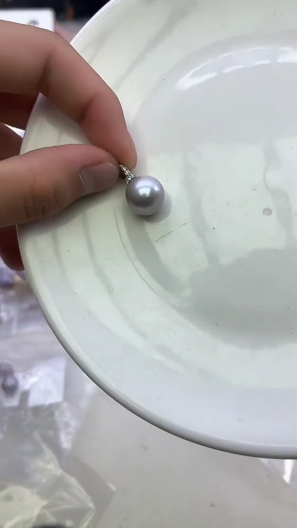 未镶嵌吊坠淡水珍珠灰色系吊坠
