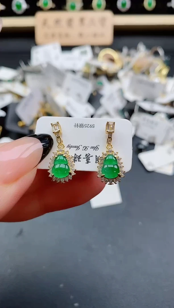 银S925镶嵌戒指翡翠1