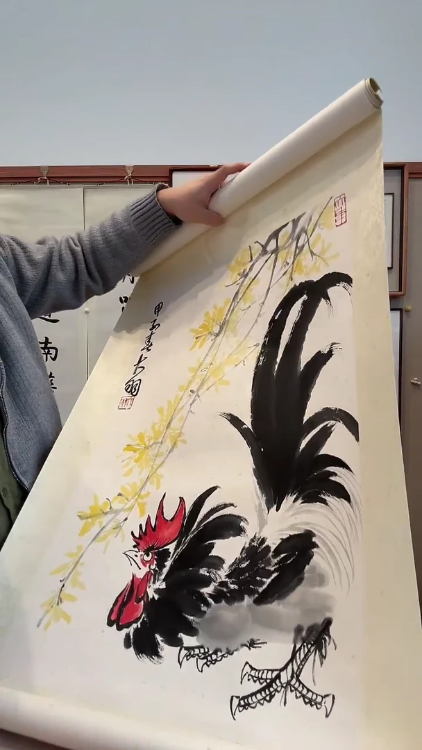 国画M**ij陈老师国画卷轴一件