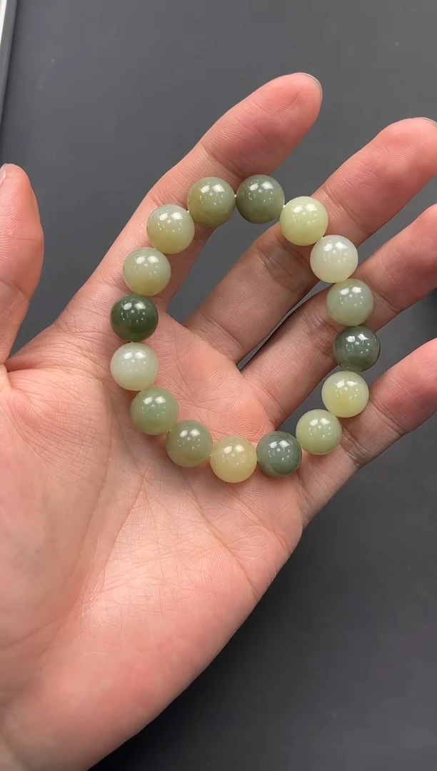 未镶嵌手串和田玉若羌李保国矿多宝手串卡12微色差