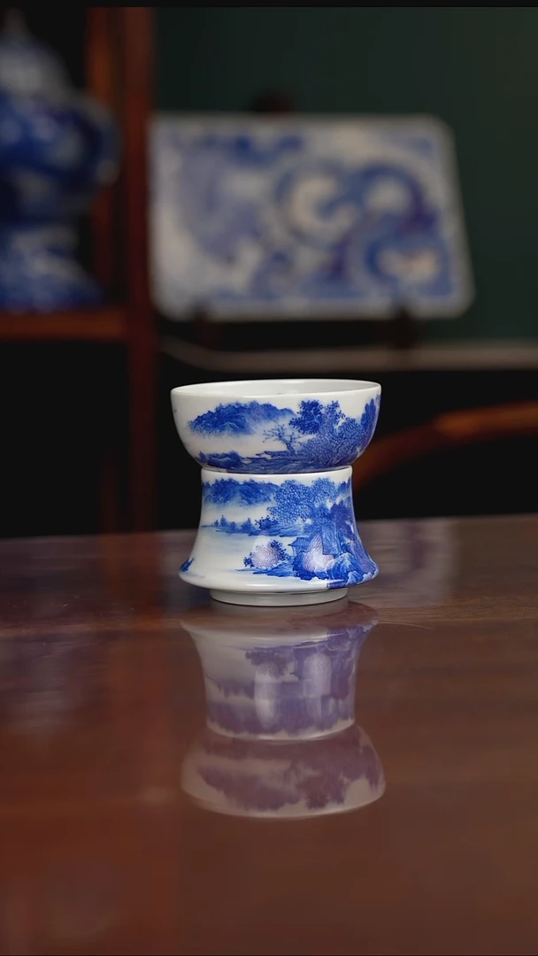晓月柴窑 山水茶漏