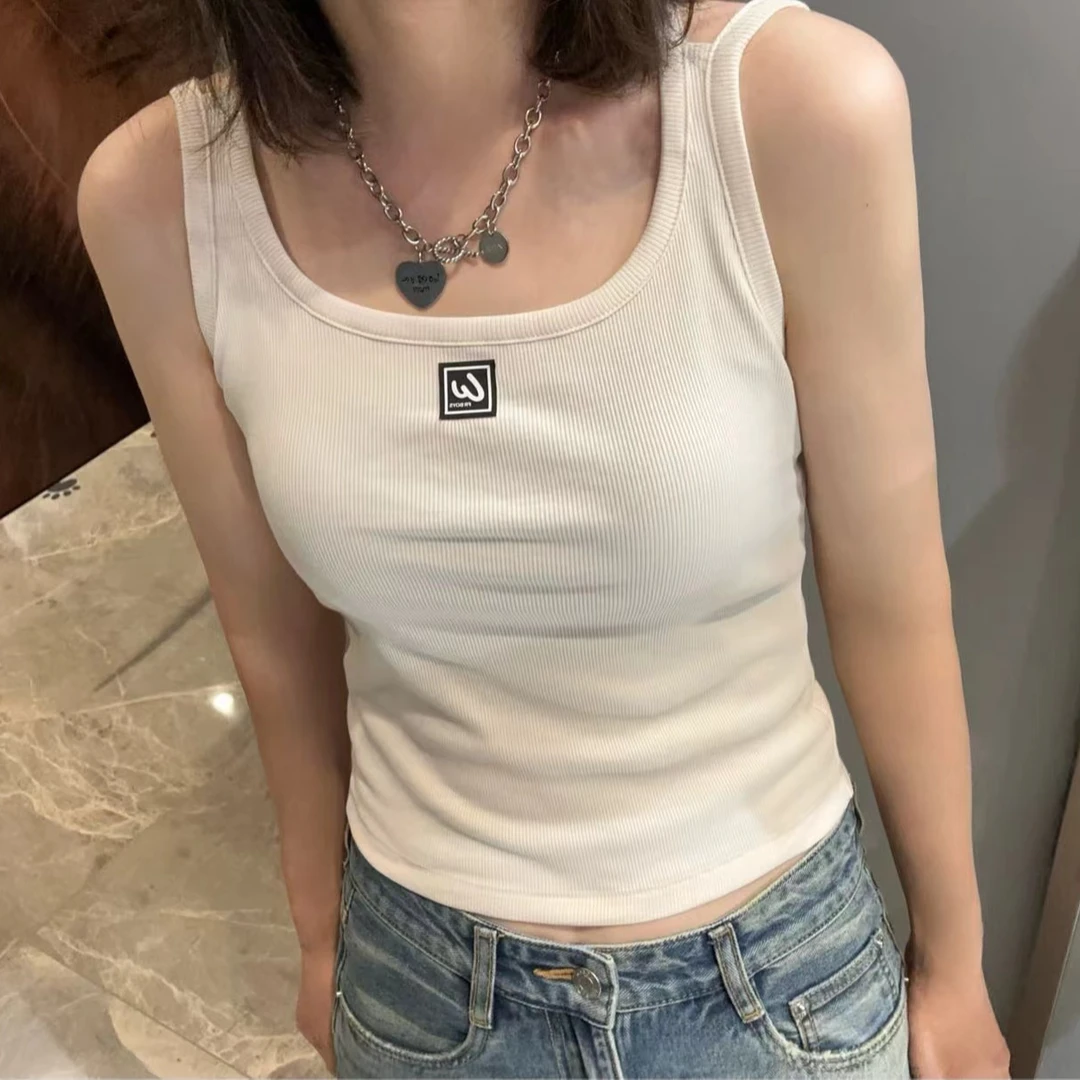 320 欧货螺纹吊带背心带胸垫2025夏季新款显瘦修身辣妹无袖上衣潮