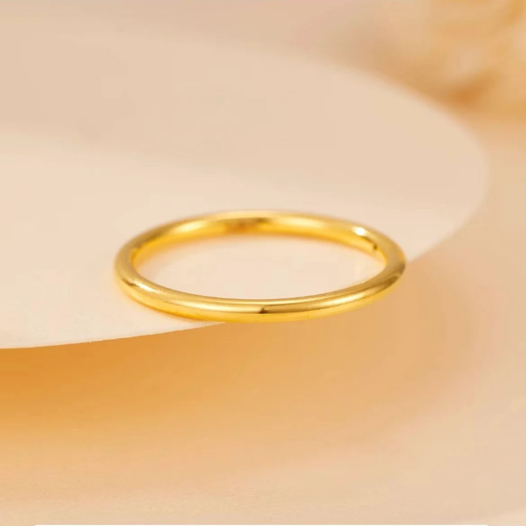 【至臻名品】足金999纯金24K金素圈男女同款戒指纯金戒指