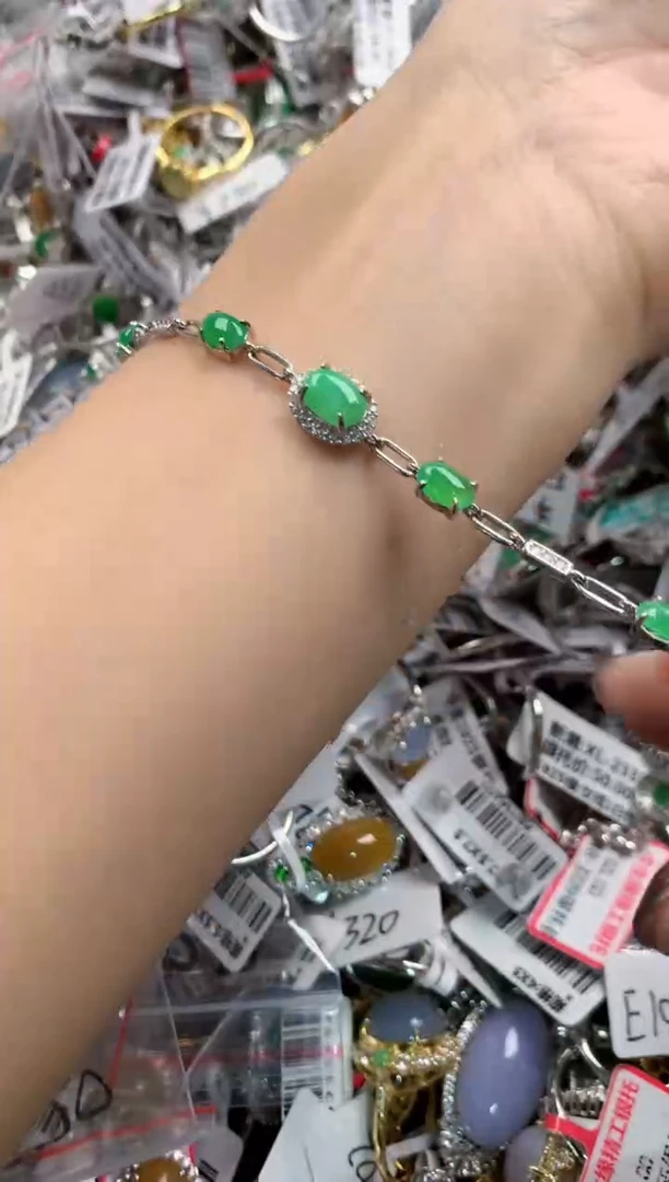 银S925镶嵌戒指翡翠555   5
