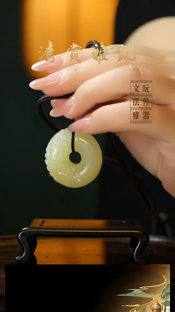 玉《貔貅平安扣》手把件摆件