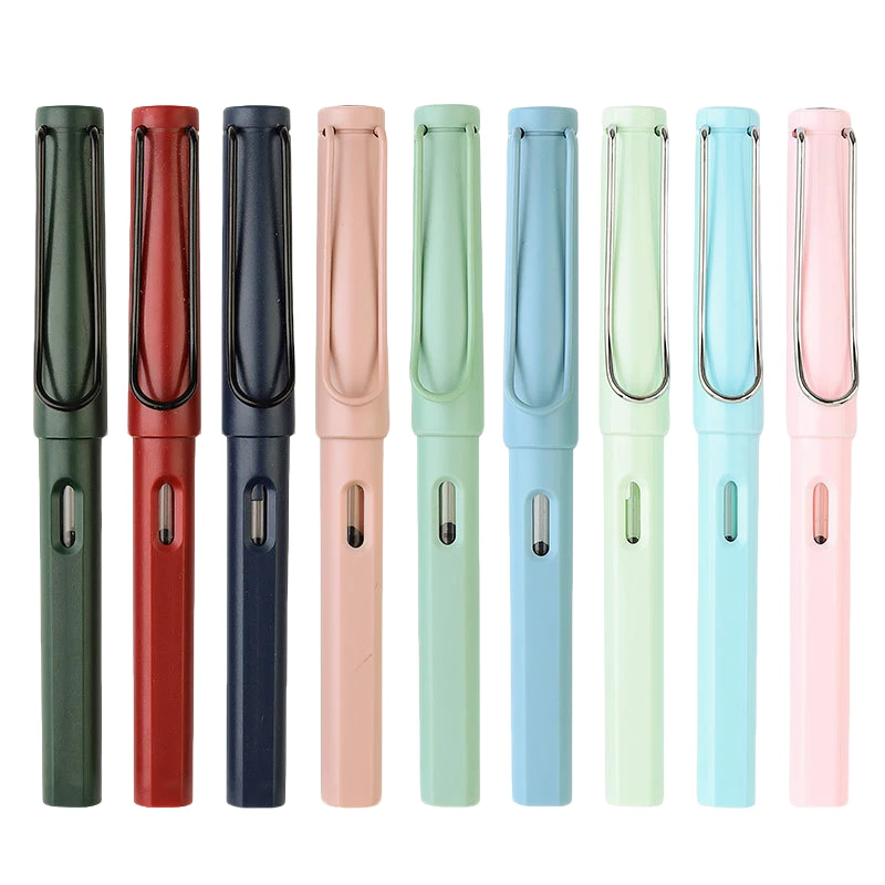 卫庄马卡龙莫兰迪色钢笔学生练习用E尖EF尖正姿墨囊墨水钢笔书法