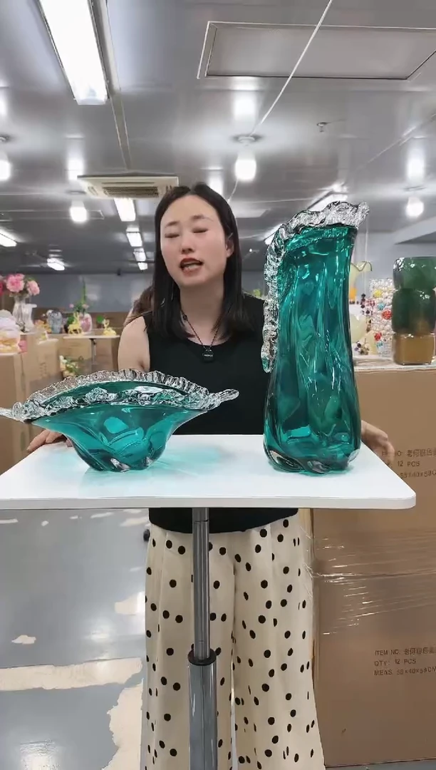 花间集水晶琉璃摆件  花瓶