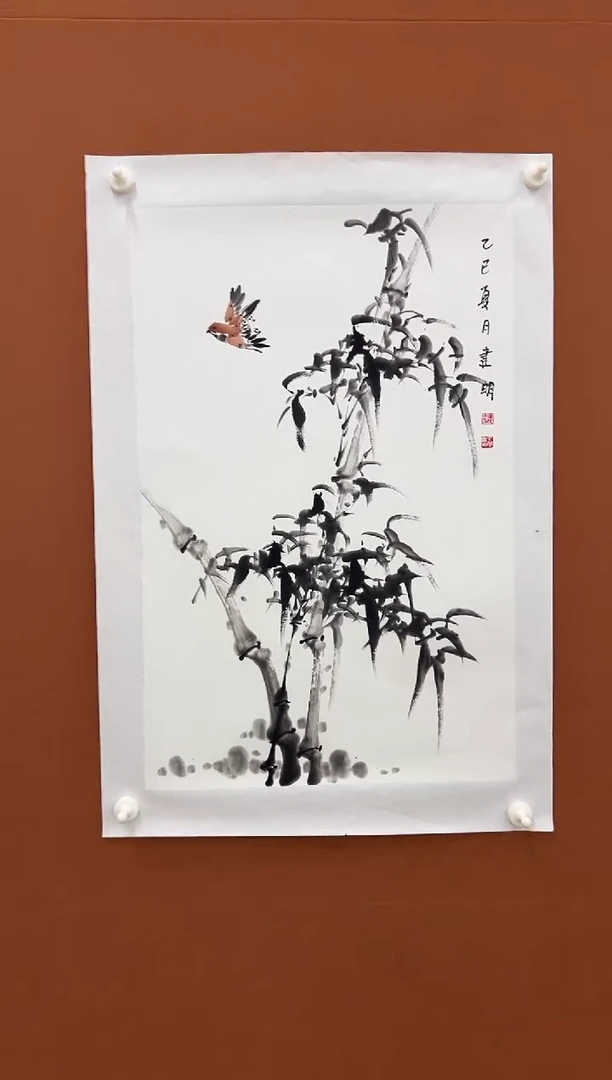 国画童建明2.7平尺花鸟