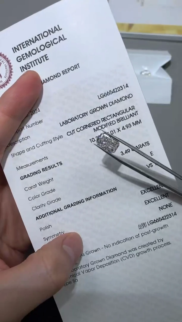 【闪购商品】实验室培育钻石裸石未镶嵌3.49E665422314