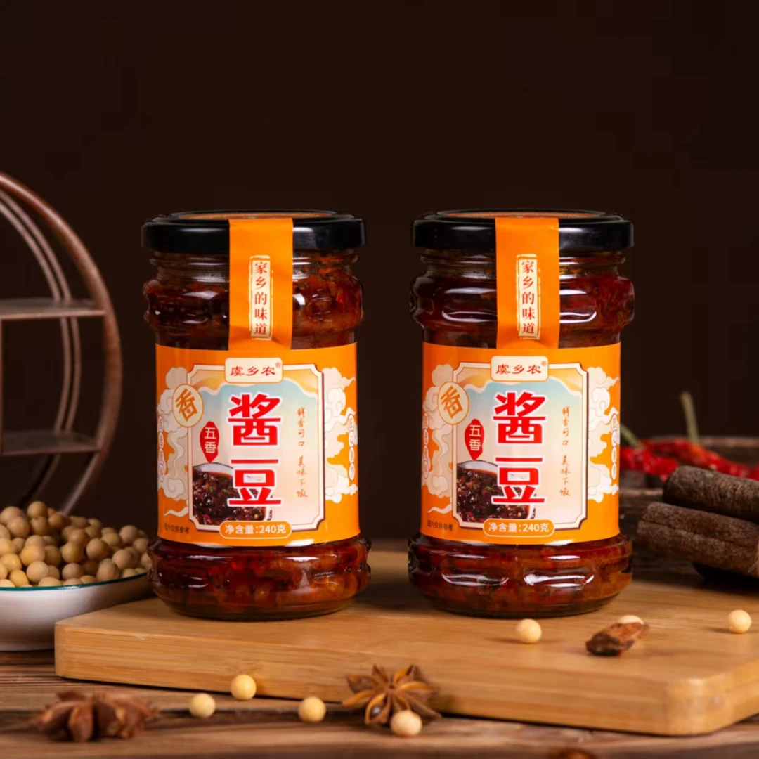 【爆款推荐】河南传统酱豆香辣五香炒菜 拌饭夹馍酱好吃美味240g