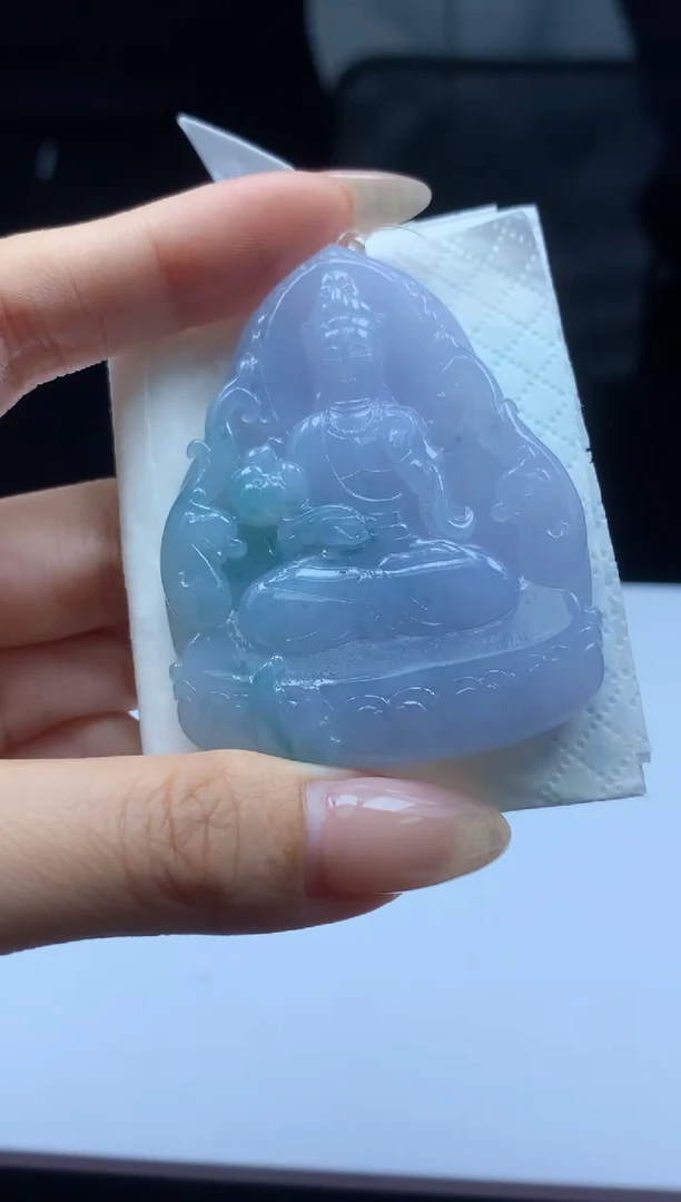 【闪购商品】定制翡翠未镶嵌888ee-毛货观音63赠金扣